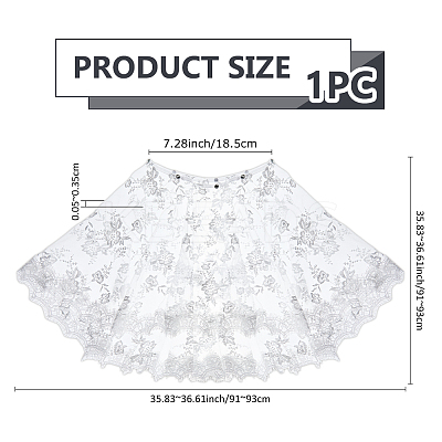 Detachable Polyester Bridal Lace Shawls AJEW-WH0696-057-1