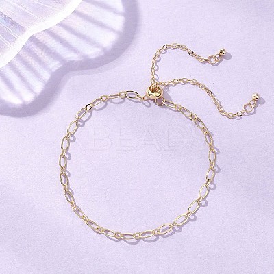 Brass Cable & Figaro Chain Slider Bracelets for Women BJEW-JB13156-1