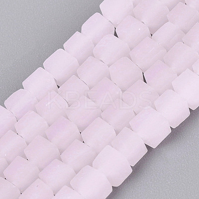 Frosted Imitation Jade Glass Beads Strands GLAA-N072-01A-C02-1