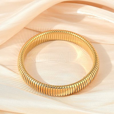 304 Stainless Steel Flat Snake Chain Bracelet BJEW-B076-01G-1