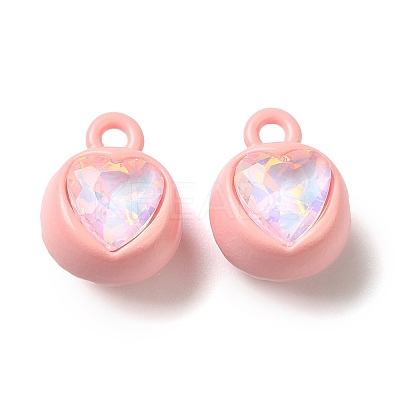 Spray Paint Alloy Rhinestone Pendants PALLOY-S186-11J-1