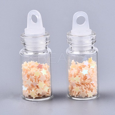Glass Wishing Bottle Pendant Decorations X-GGLA-S036-05-1