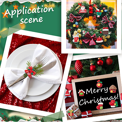 90Pcs 15 Styles Christmas Opaque Resin Cabochons RESI-SC0005-61-1