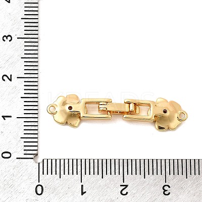 Brass Micro Pave Clear Cubic Zirconia Fold Over Clasps KK-C075-32G-1