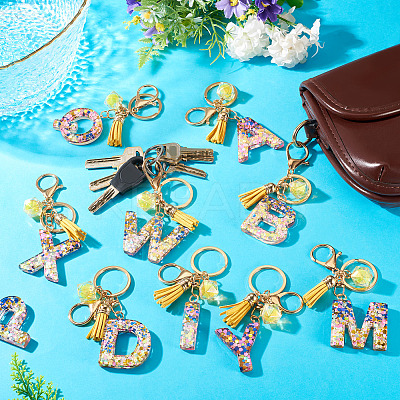 Alloy Resin Polygon Keychains KEYC-TADJ0002-03G-F-1