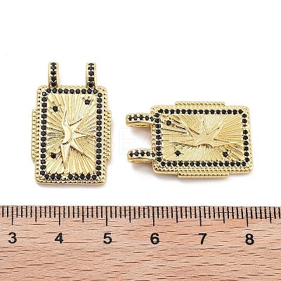 Rack Plating Brass Micro Pave Cubic Zirconia Pendants KK-G512-27G-1