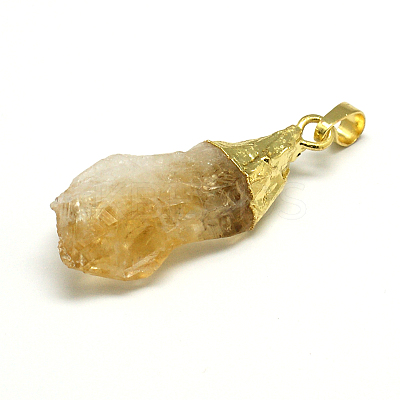 Natural Raw Rough Citrine Pendants G-M040-M08-1