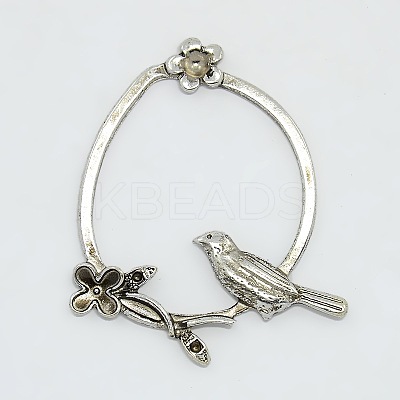 Tibetan Style Alloy Ring with Bird Large Pendants LS-TIBEP-EA13491Y-LF-1