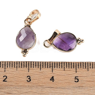 Natural Amethyst Faceted Pendans KK-L218-004G-01-1