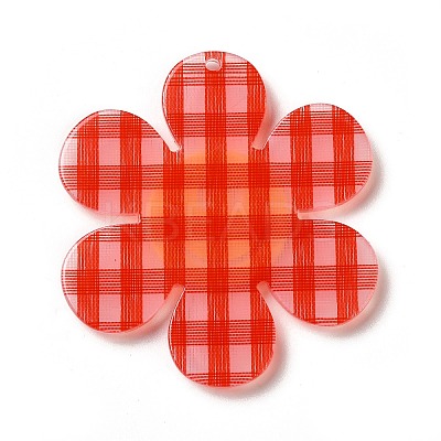 Tartan Pattern Acrylic Big Pendants LS-OACR-B008-B04-1