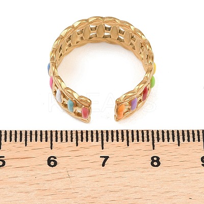 304 Stainless Steel Cuff Open Rings for Women RJEW-I113-02G-03-1