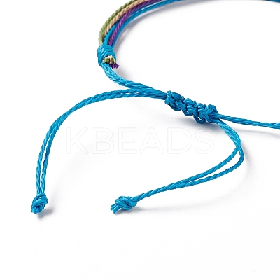 4Pcs 4 Style Alloy & Glass Braided Bead Bracelets Set BJEW-B065-09E-1