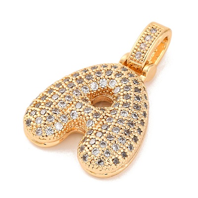 Brass Micro Pave Cubic Zirconia Pendants KK-C076-29A-G01-1