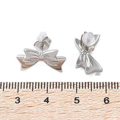 304 Stainless Steel Stud Earrings for Women LS-EJEW-K306-04P-1