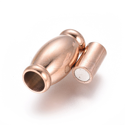 304 Stainless Steel Magnetic Clasps with Glue-in Ends STAS-G203-04RG-B-1