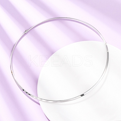 3MM 201 Stainless Steel Wire Choker Necklace NJEW-Z098-04P-1