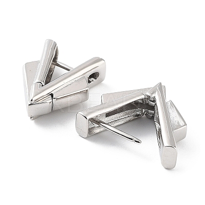 Triangle Rack Plating Brass Hoop Earrings for Women KK-Z038-19P-1