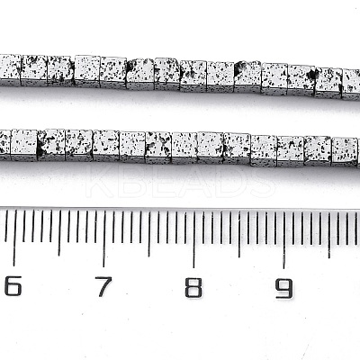 Electroplated Natural Lava Rock Beads Strands G-A256-B01-02E-1