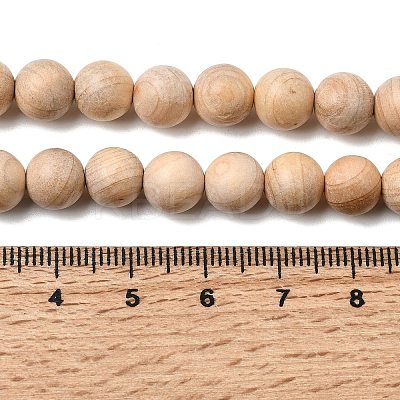 Natural Wood Beads Strands WOOD-B011-01A-4mm-1