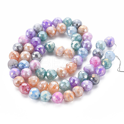 Opaque Baking Paint Crackle Glass Beads Strands EGLA-S174-19I-1