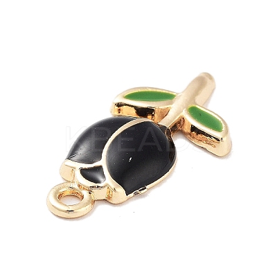 Golden Plated Alloy Enamel Pendants ENAM-L047-01G-05-1