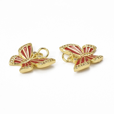 Brass Micro Pave Cubic Zirconia Pendants KK-E068-VB320-1-1