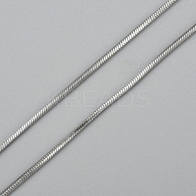 Non-Tarnish 304 Stainless Steel Square Snake Chain Necklaces LS-NJEW-P170-01P-08-1