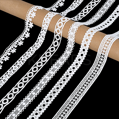 12 Yards 6 Styles Milk Fiber Embroidery Ribbon OCOR-CY0001-81-1