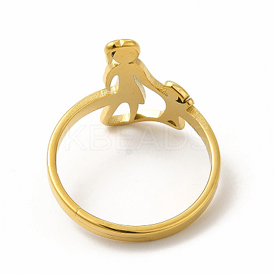 Ion Plating(IP) 304 Stainless Steel Mother and Daughter Adjustable Ring for Mother's Day RJEW-B027-09G-1