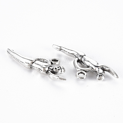 Tibetan Style Alloy Pendants TIBEP-N008-071AS-RS-1