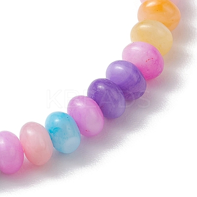 Rondelle Dyed Natural Freshwater Shell Beaded Stretch Bracelets for Women BJEW-JB10928-1