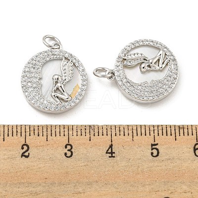 Brass Micro Pave Clear Cubic Zirconia Pendants KK-L211-018P-01-1
