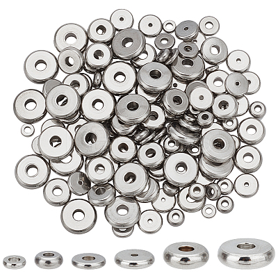 180Pcs 6 Styles 304 Stainless Steel Beads STAS-PH0005-18-1