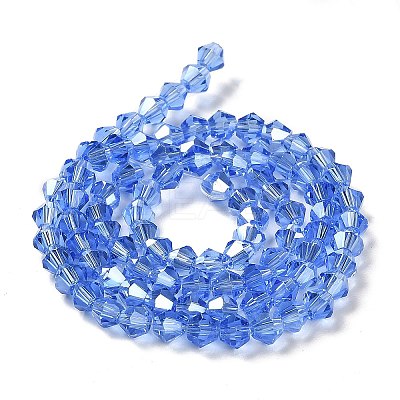 Transparent Electroplate Glass Beads Strands GLAA-F029-4mm-A07-1