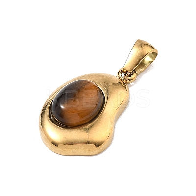 Natural Tiger Eye Pendants G-C278-01G-13-1