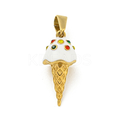 Ion Plating(IP) 304 Stainless Steel Enamel Pendants STAS-R231-05G-1