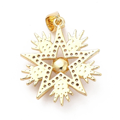 Brass Micro Pave Clear Cubic Zirconia Pendants KK-M235-11G-1