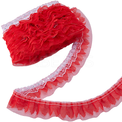 10M Polyester Flower Lace Ribbon with Paillettes OCOR-GF0003-34A-1