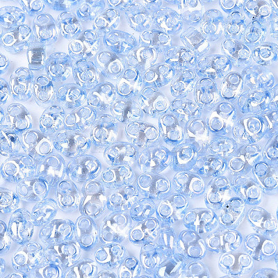 Transparent Colours Luster Glass Seed Beads SEED-N008-09A-1