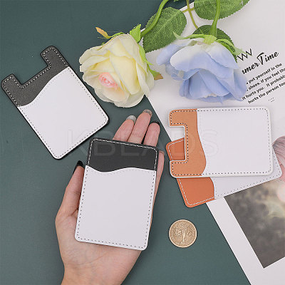 8Pcs 4 Style Sublimation Imitation Leather Phone Card Holder AJEW-CA0003-83-1