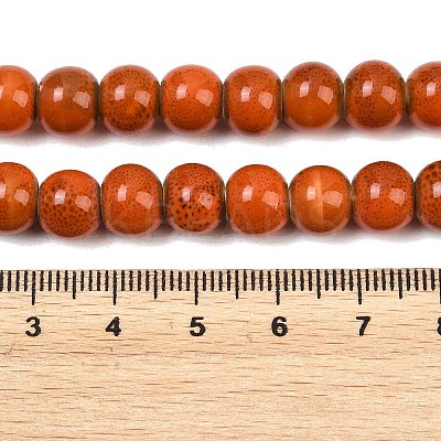 Handmade Fancy Antique Glazed Porcelain Ceramic Round Beads Strands PORC-L019-8mm-03-1