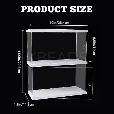 2-Tier Transparent Acrylic Minifigures Display Case ODIS-WH0043-23B-1