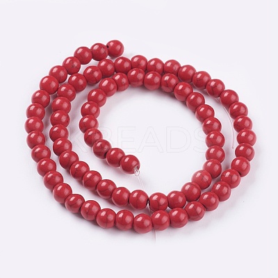 Synthetic Turquoise Beads Strands TURQ-G106-6mm-02H-1