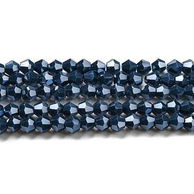 Opaque Solid Color Electroplate Glass Beads Strands GLAA-F029-P4mm-C09-1