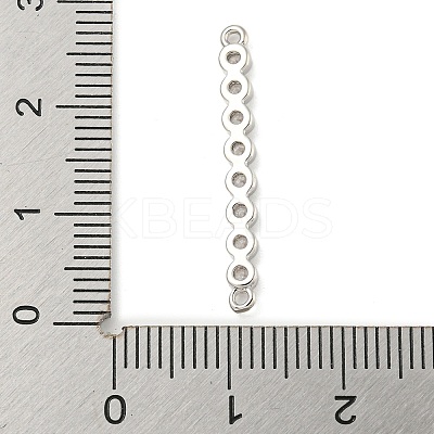 Brass Pave Cubic Zirconia Three Flat Round Links Connector Charms KK-P277-52D-A-1