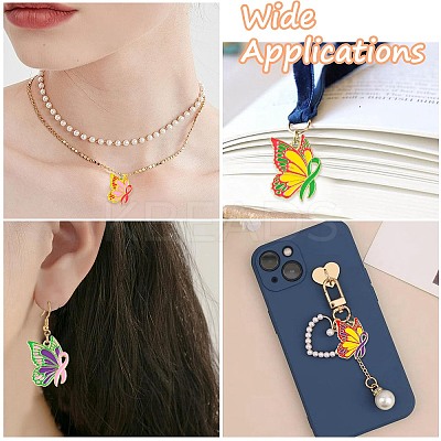 30Pcs 6 Colors Alloy Enamel Pendants FIND-CJ0002-71-1