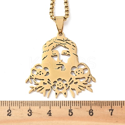 201 Stainless Steel Religion Jesus Pendant Necklaces LS-NJEW-H065-01G-1