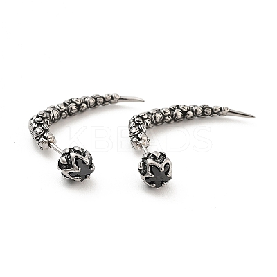 Rose Flower 316 Surgical Stainless Steel Pave Cubic Zirconia Ear False Plugs for Women EJEW-Z050-45B-AS-1
