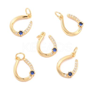 Eco-Friendly Brass Micro Pave Cubic Zirconia Pendants KK-K268-21G-1