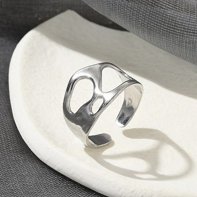 304 Stainless Steel Open Cuff Rings for Unisex RJEW-Q003-03P-1